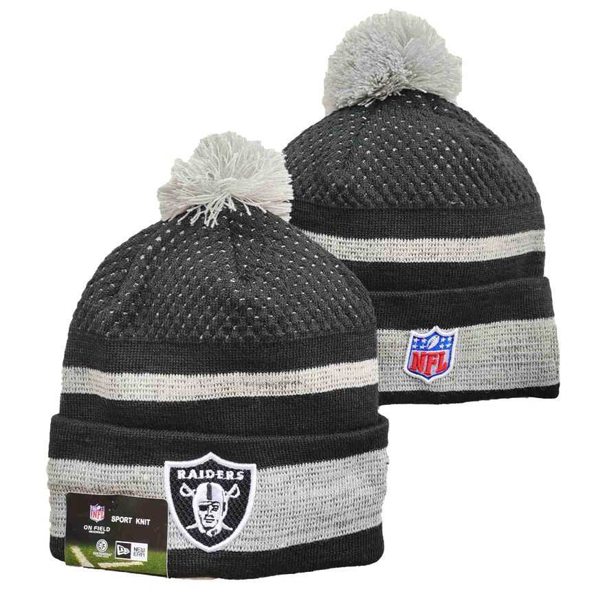 Raiders Team Logo Black and White Pom Cuffed Knit Hat YD,We sell and wholesale Raiders Team Logo Black and White Pom Cuffed Knit Hat YD on line form chian!